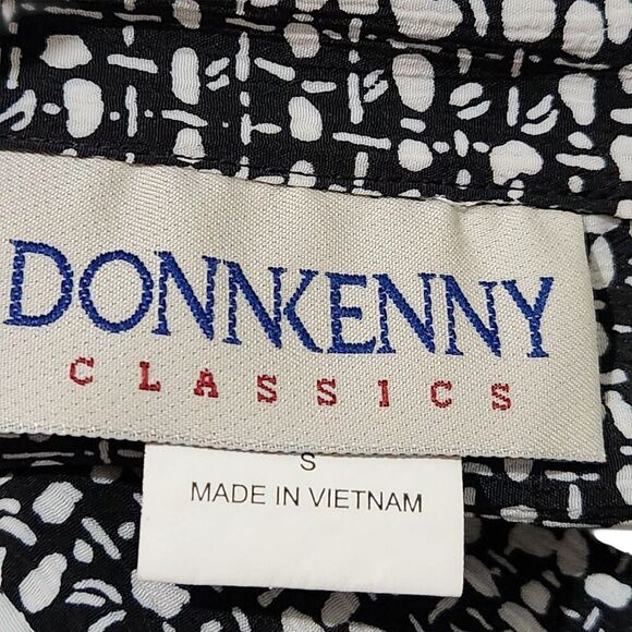 Donnkenny Shirt Size Small Black And White 3/4 Sleeves Lightweight. New - Picture 9 of 11